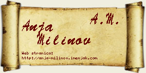 Anja Milinov vizit kartica
